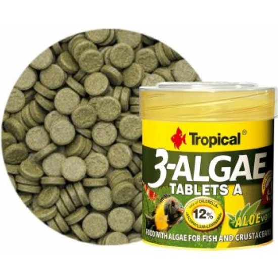 Tropical 3-algae tablets A + aloe vera 50ml/36g