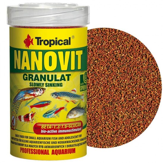 Tropical Nanovit Granulat sinking with Spirulina- szemcsés eleség- 70g /100 ml